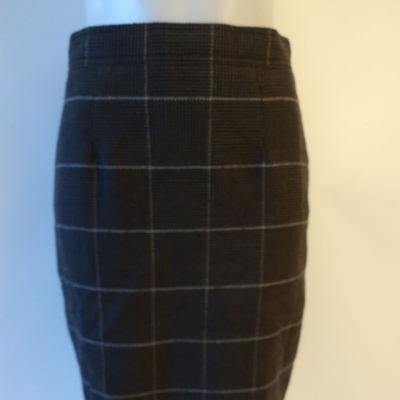 Womens Laurel Dark Navy Blue Taupe Wool Tweed Pencil Skirt 40 US/10 * - Picture 4 of 11